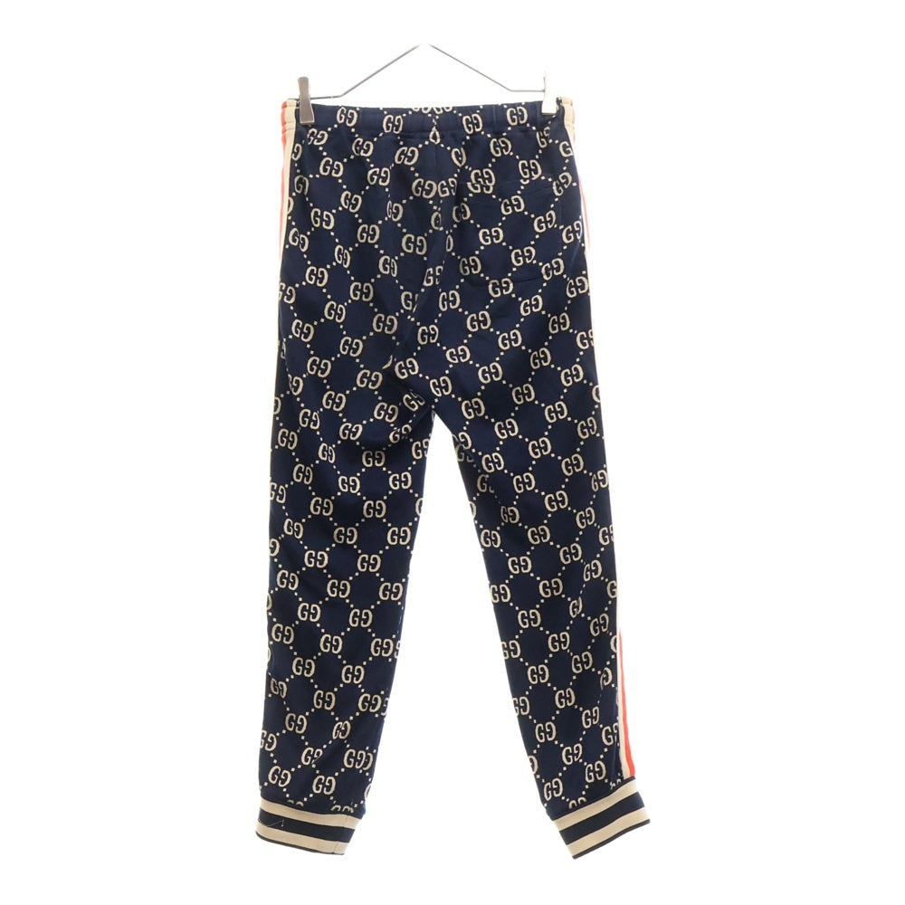 GUCCI(グッチ) 18AW GG Jacquard Jogging Pants 496920 X9V05 GGジャガードジョギングパンツ 総柄トラックパンツネイビー