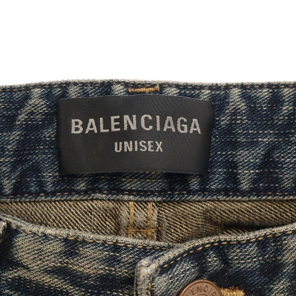 BALENCIAGA(バレンシアガ) 23AW ウォッシュド加工ブーツカットデニムパンツ インディゴ 751089 TNW65