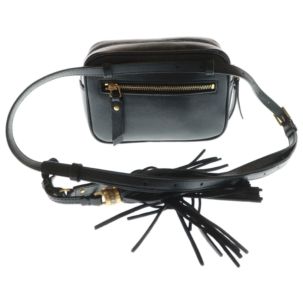YVES SAINT LAURENT(イヴサンローラン) ルー ショルダーバッグ 斜め掛けバッグ ロゴ ブラック レザー ゴールド 金具 612579