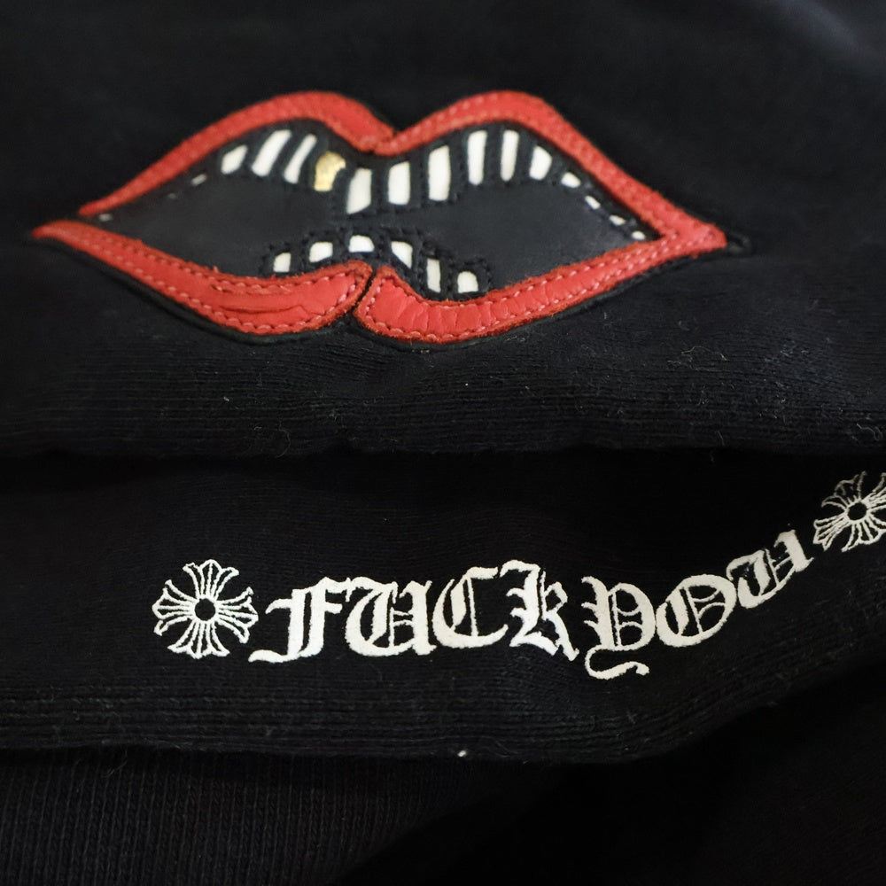 CHROME HEARTS(クロムハーツ) PPO FXXK U DBL CHOMPER HD PLVR MATTY BOY バックプリント チョンパー ダブルフーディー プルオーバーパーカー ブラック