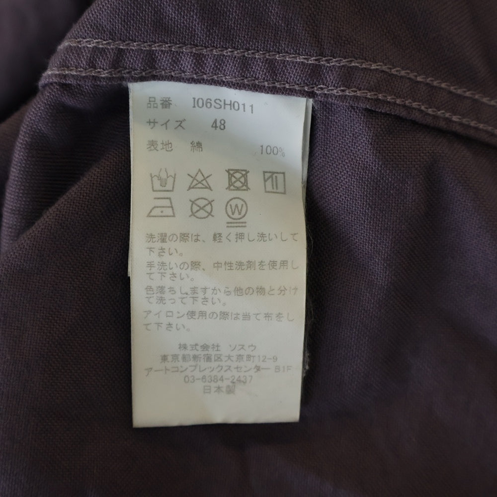 MIHARA YASUHIRO(ミハラヤスヒロ) Long Sleeve Oxford Shirt オープンカラーシャツ パープル I06SH011