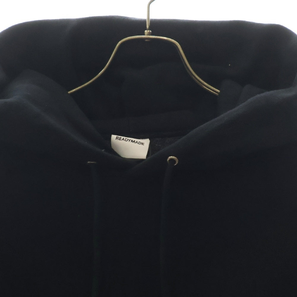 READY MADE(レディメイド) 24AW BIG HOODIE LOGO RE-CO-BK-00-00-285 ロゴ刺繍フーディ プルオーバースウェットパーカー ブラック