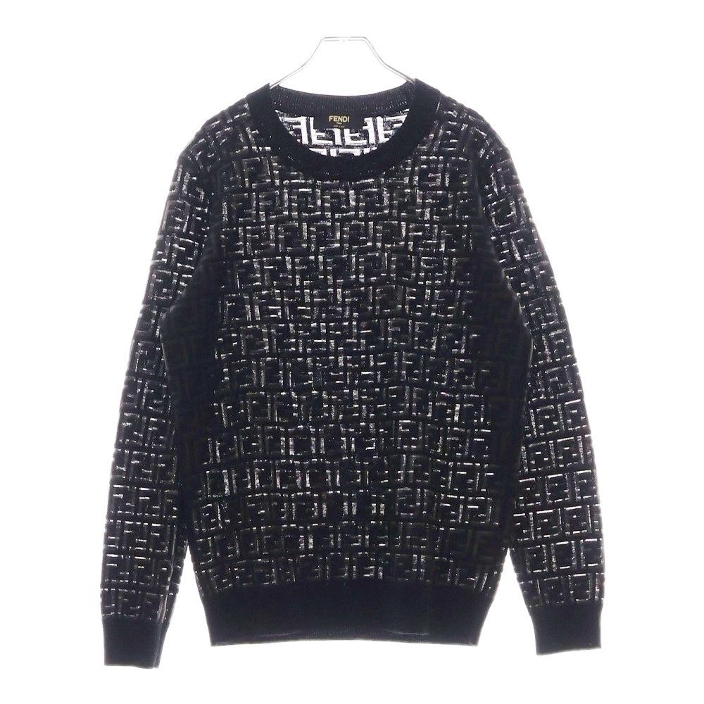 FENDI(フェンディ) 総柄 ロゴ ニット セーター ブラック FZY063AAUQ
