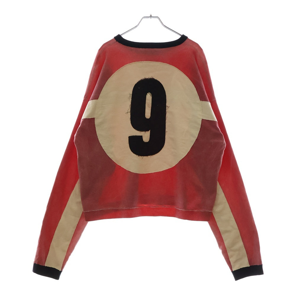 424(フォートゥーフォー) SOCCER CREWNECK ヴィンテージ加工 サッカーシャツ クルーネック長袖シャツ ピンク