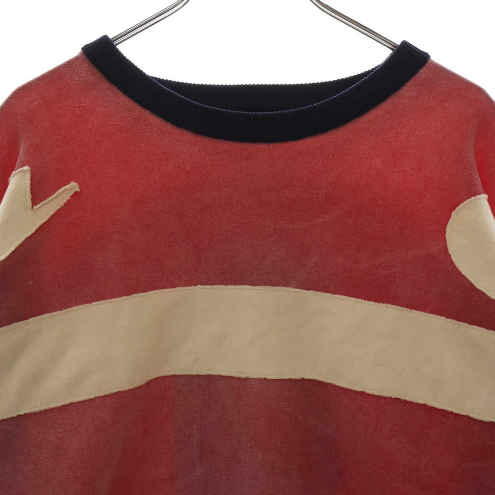 424(フォートゥーフォー) SOCCER CREWNECK ヴィンテージ加工 サッカーシャツ クルーネック長袖シャツ ピンク
