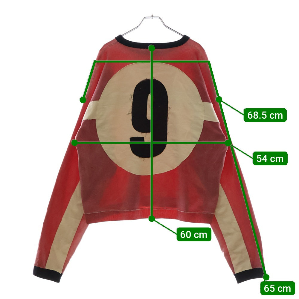 424(フォートゥーフォー) SOCCER CREWNECK ヴィンテージ加工 サッカーシャツ クルーネック長袖シャツ ピンク