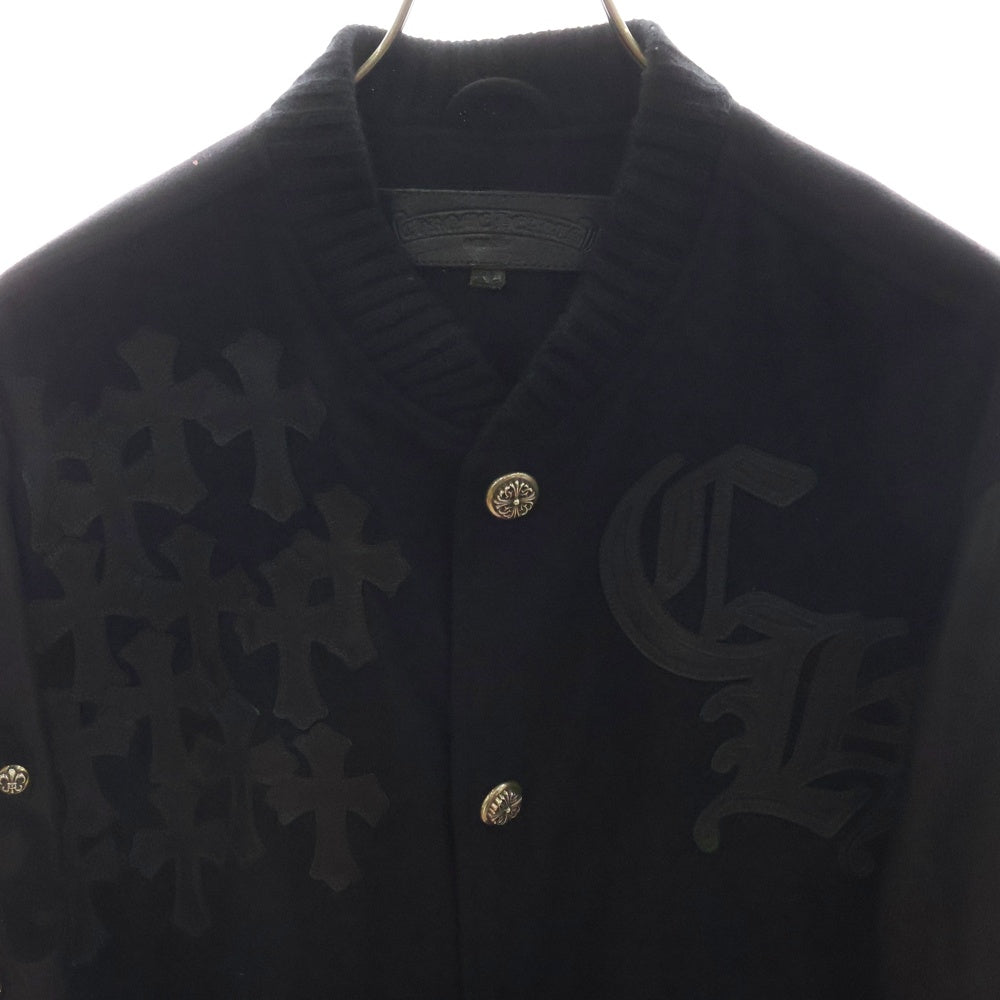 CHROME HEARTS(クロムハーツ) LETTERMAN JACKET クロスパッチ レターマン ジャケット スタジャン ブラック
