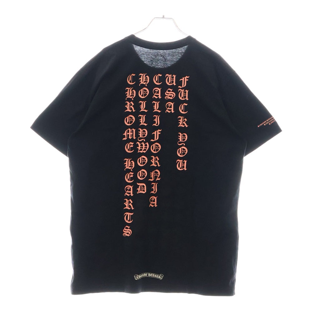 CHROME HEARTS(クロムハーツ) Pink Logo Tee ネオンピンク ロゴ 半袖Tシャツ ブラック/ピンク