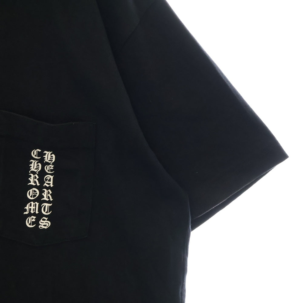 CHROME HEARTS(クロムハーツ) Pink Logo Tee ネオンピンク ロゴ 半袖Tシャツ ブラック/ピンク
