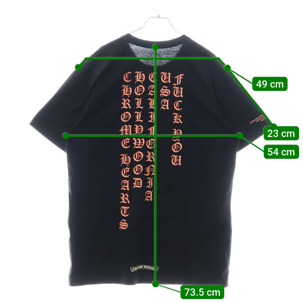 CHROME HEARTS(クロムハーツ) Pink Logo Tee ネオンピンク ロゴ 半袖Tシャツ ブラック/ピンク