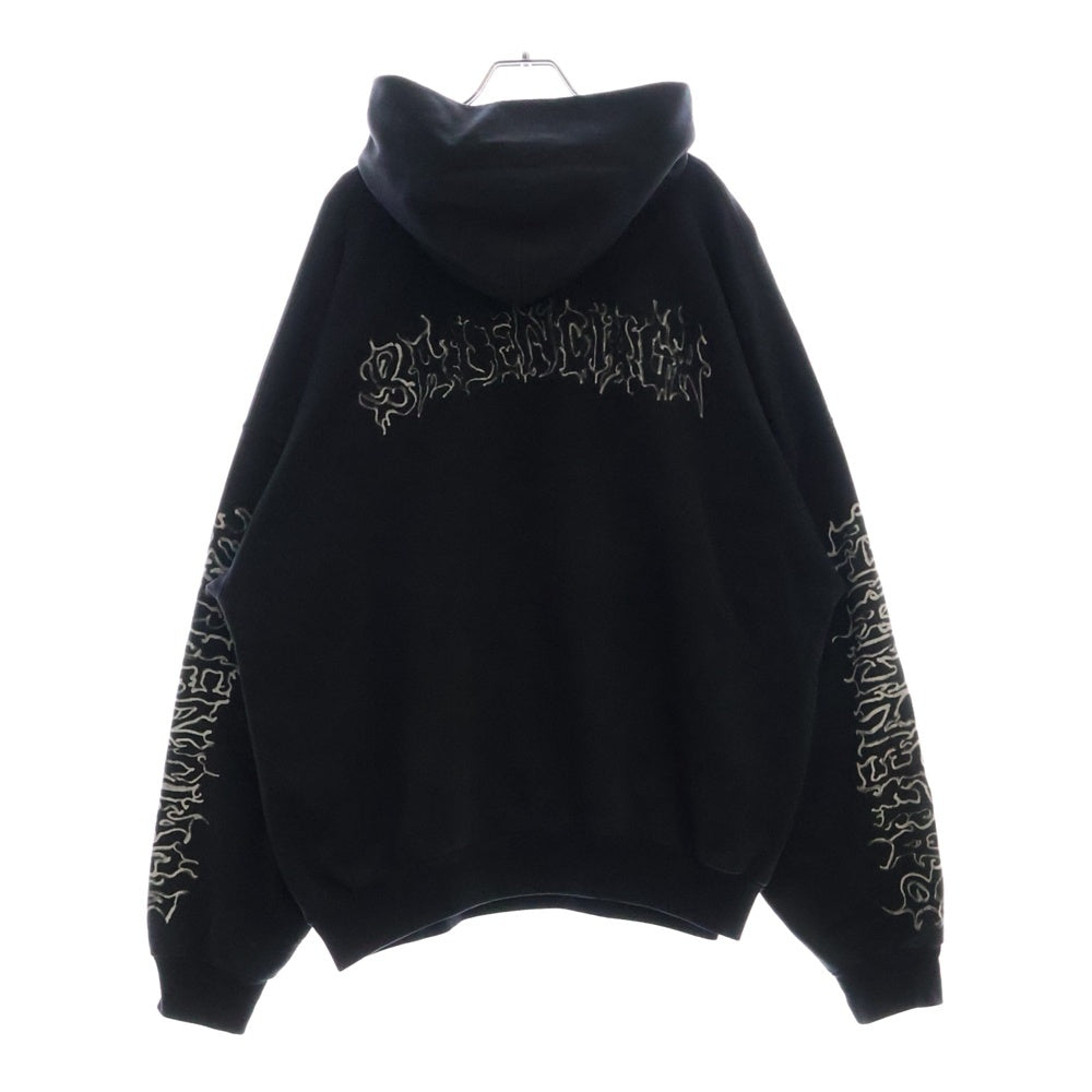 BALENCIAGA(バレンシアガ) 24SS DIY METAL OUTLINE HOODIE 739024 TPV04 メタルロゴ プリント プルオーバーパーカー フーディー ブラック