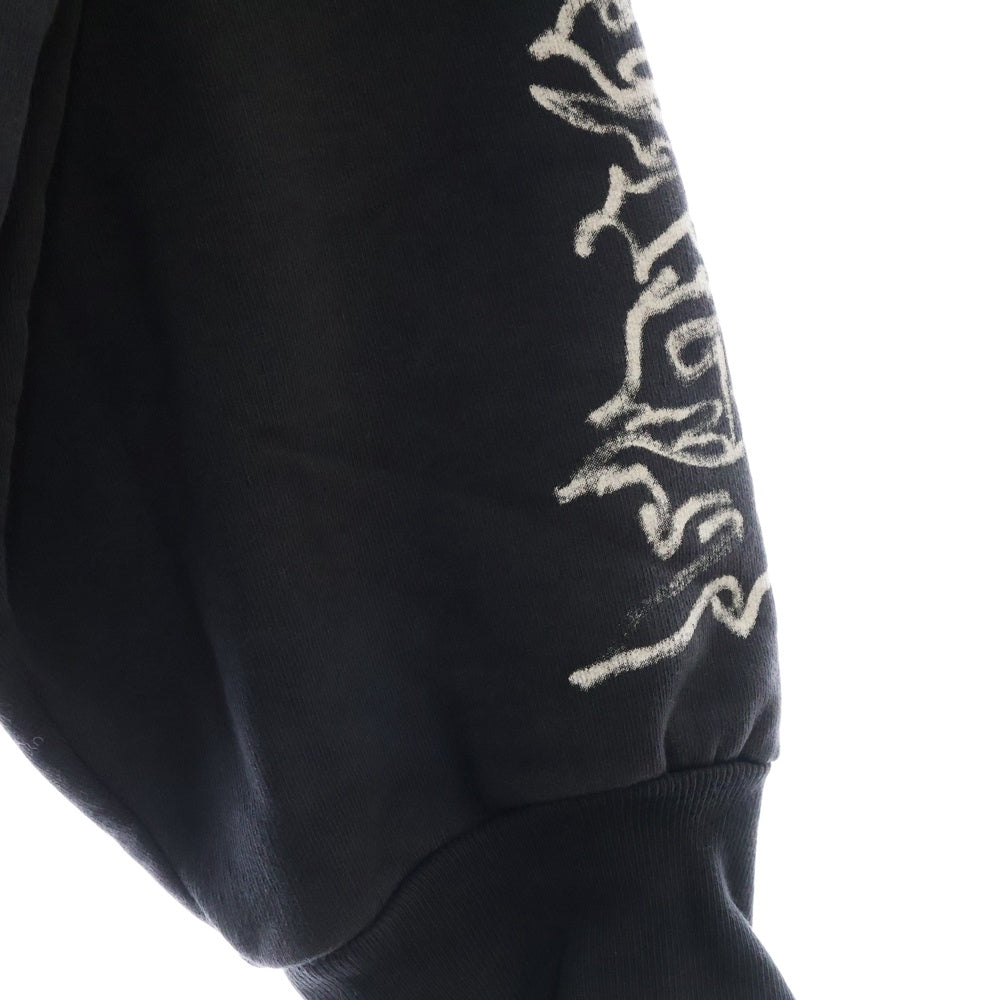 BALENCIAGA(バレンシアガ) 24SS DIY METAL OUTLINE HOODIE 739024 TPV04 メタルロゴ プリント プルオーバーパーカー フーディー ブラック