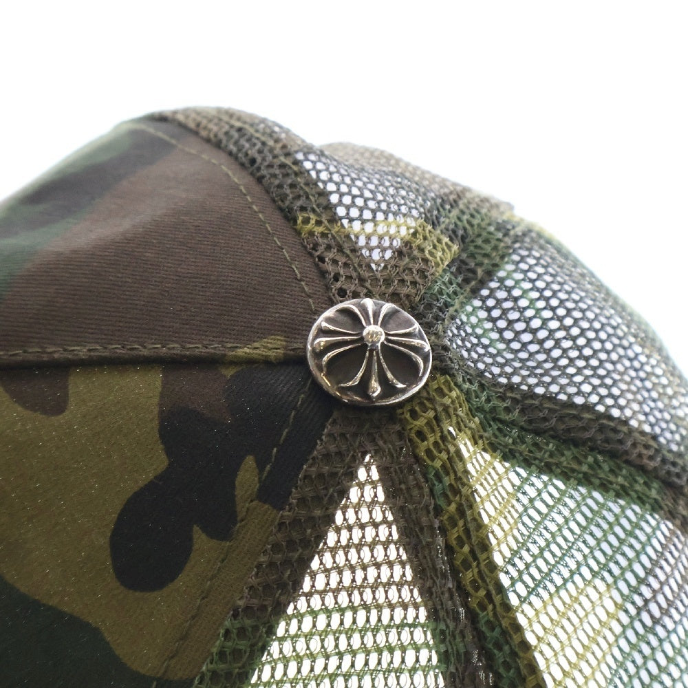 CHROME HEARTS(クロムハーツ) TRUCKER CAP オールド カモ柄 トラッカーキャップ ファック クロスボール付きメッシュ帽子 カーキ