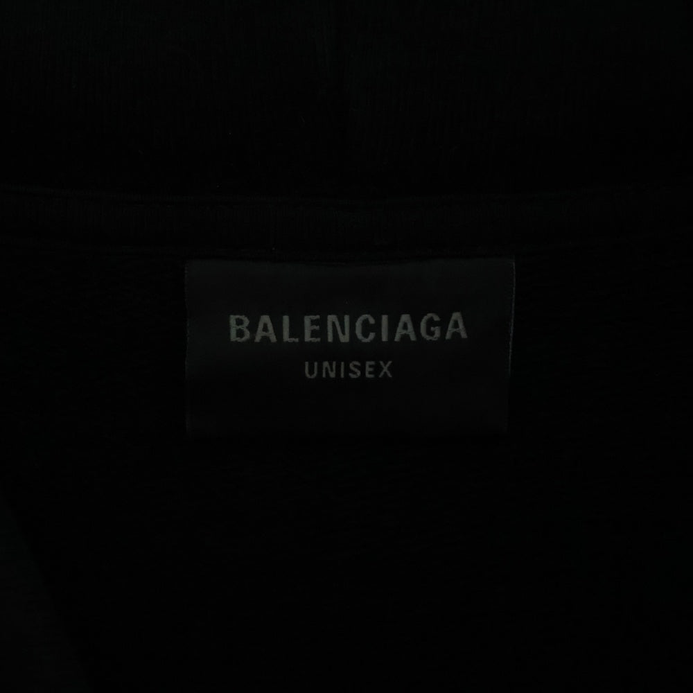 BALENCIAGA(バレンシアガ) 22AW BB Crypto Coin ヴィンテージ加工 BBロゴ プルオーバースウェットパーカー フーディ ブラック 742603 TOVN7