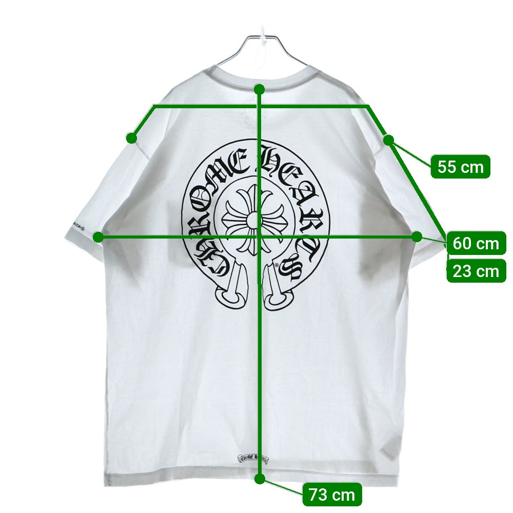 CHROME HEARTS(クロムハーツ) Horseshoe S/S Tee ホースシューロゴ半袖Tシャツ ホワイト