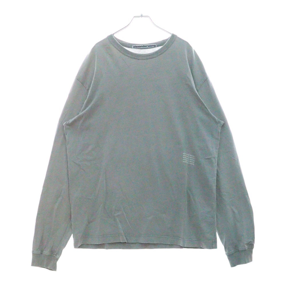 ALEXANDER WANG(アレキサンダーワン) アシッドウォッシュ ロゴプリント長袖Tシャツ UCC3221537 ブラック
