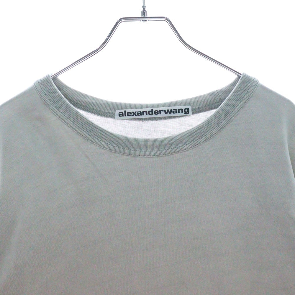 ALEXANDER WANG(アレキサンダーワン) アシッドウォッシュ ロゴプリント長袖Tシャツ UCC3221537 ブラック