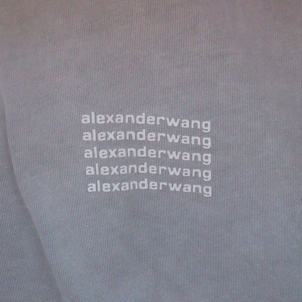 ALEXANDER WANG(アレキサンダーワン) アシッドウォッシュ ロゴプリント長袖Tシャツ UCC3221537 ブラック