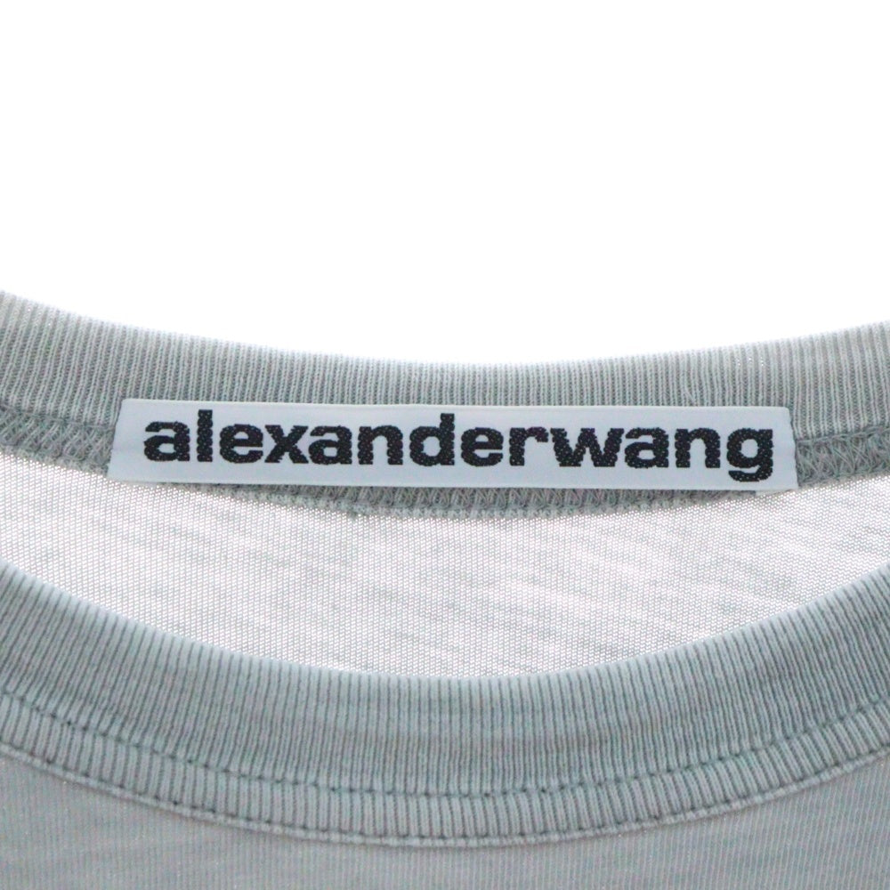 ALEXANDER WANG(アレキサンダーワン) アシッドウォッシュ ロゴプリント長袖Tシャツ UCC3221537 ブラック