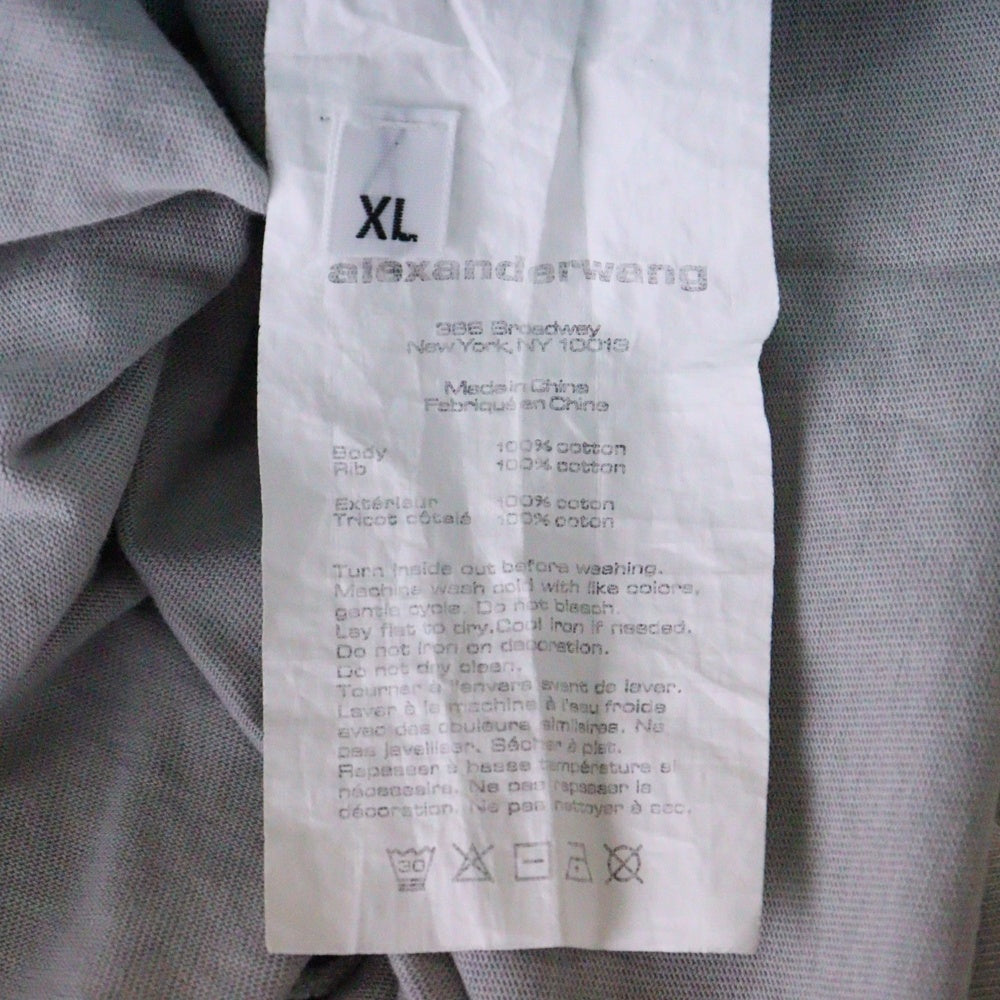 ALEXANDER WANG(アレキサンダーワン) アシッドウォッシュ ロゴプリント長袖Tシャツ UCC3221537 ブラック