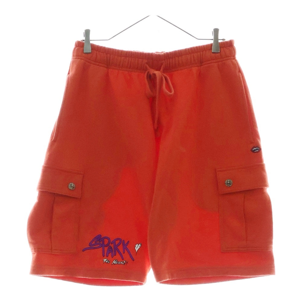 CHROME HEARTS(クロムハーツ) ×MATTY BOY SHORTS マッティボーイ ロゴプリント スウェットショーツ カーゴハーフパンツ レッド