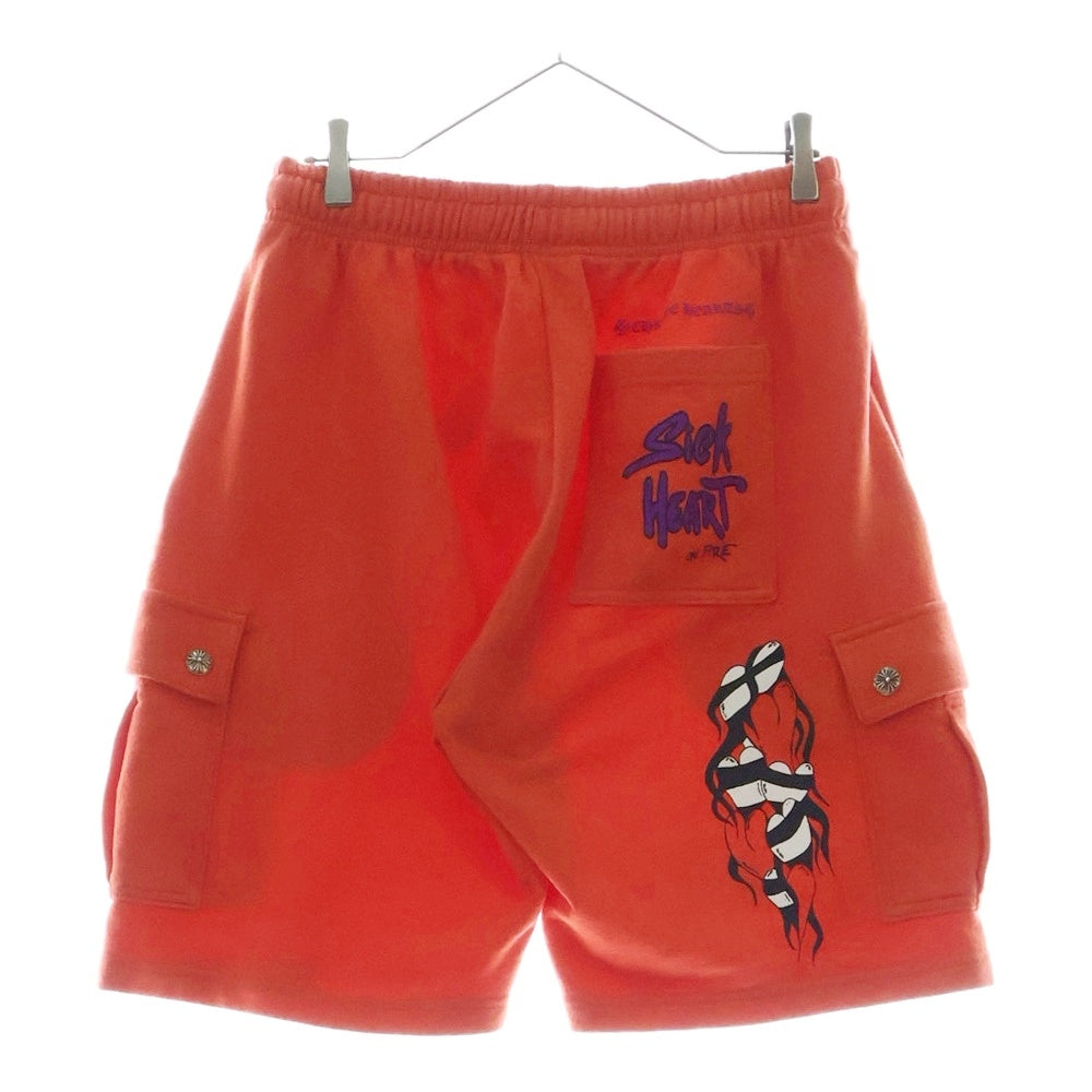 CHROME HEARTS(クロムハーツ) ×MATTY BOY SHORTS マッティボーイ ロゴプリント スウェットショーツ カーゴハーフパンツ レッド