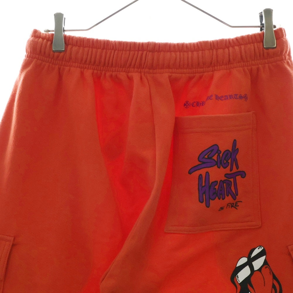 CHROME HEARTS(クロムハーツ) ×MATTY BOY SHORTS マッティボーイ ロゴプリント スウェットショーツ カーゴハーフパンツ レッド