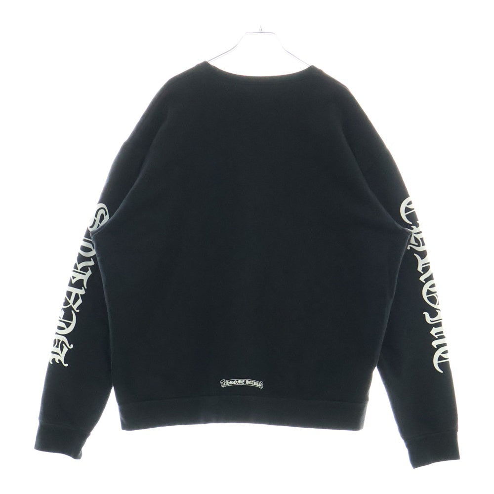 CHROME HEARTS(クロムハーツ) SWTSHRT PLVR ネックロゴプリント クルーネックスウェット トレーナー ブラック