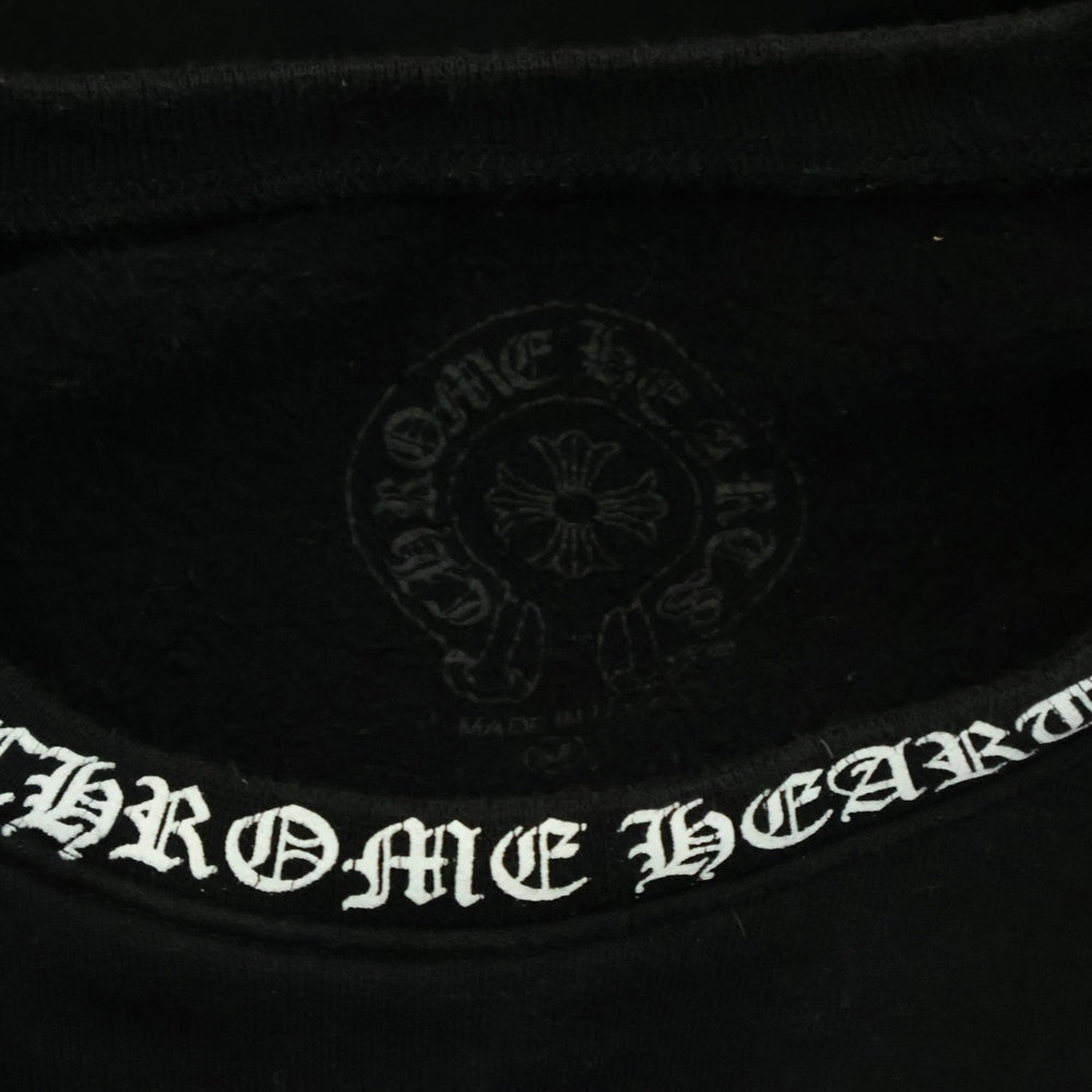 CHROME HEARTS(クロムハーツ) SWTSHRT PLVR ネックロゴプリント クルーネックスウェット トレーナー ブラック