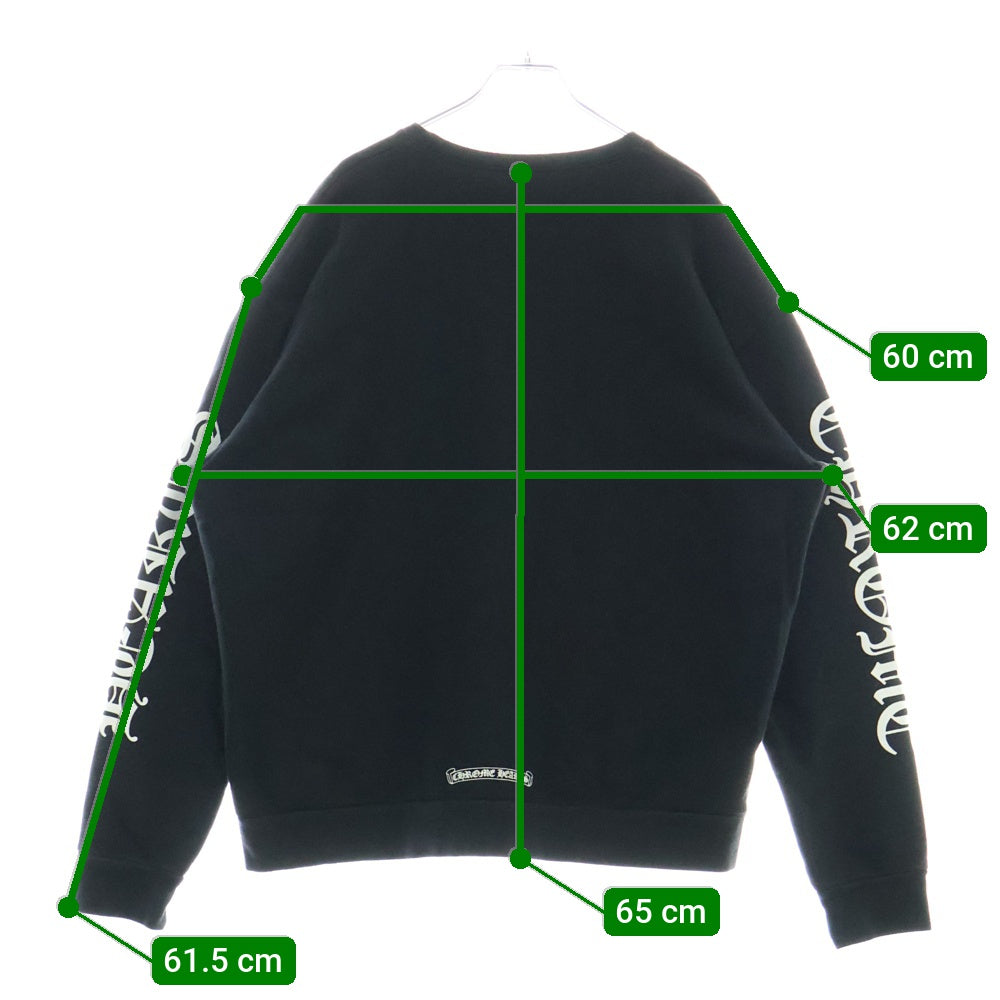 CHROME HEARTS(クロムハーツ) SWTSHRT PLVR ネックロゴプリント クルーネックスウェット トレーナー ブラック