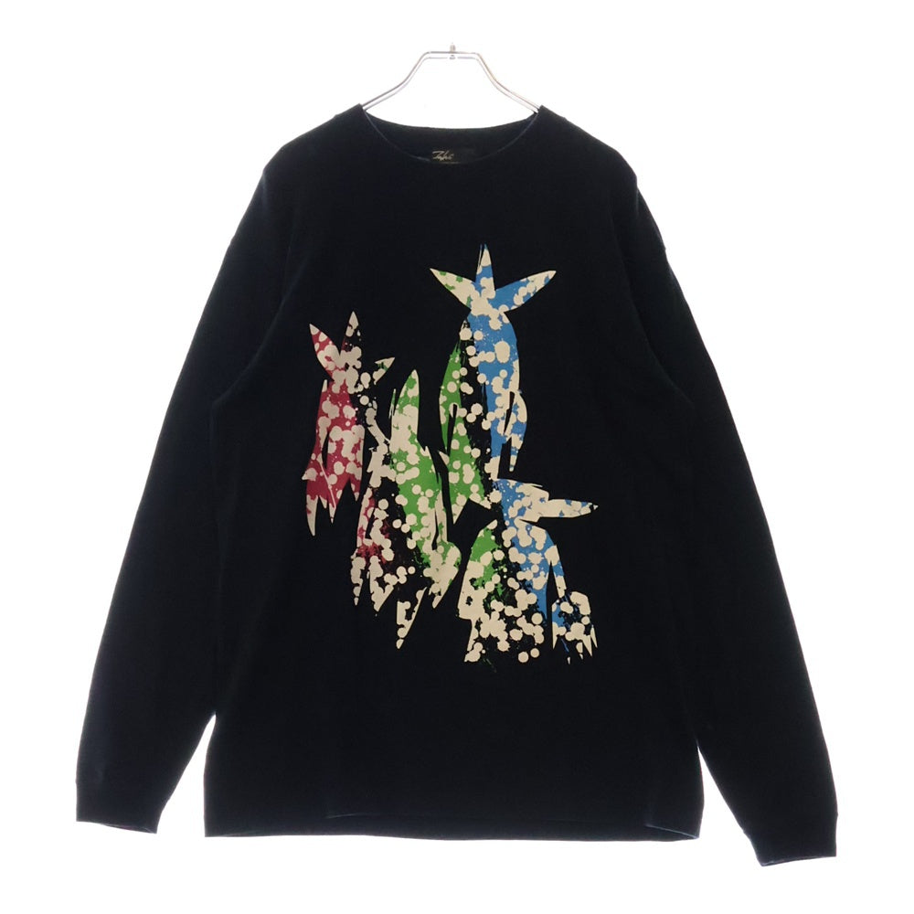 FUTURA LABORATORIES(フューチュラ・ラボラトリーズ) エイリアン プリント クルーネック長袖Tシャツ ロングスリーブ ロンT ブラック