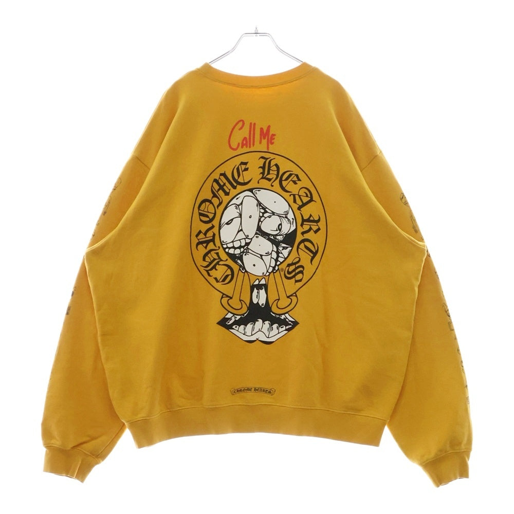 CHROME HEARTS(クロムハーツ) PPO mustard HD SWT MATTY BOY バックプリント クルーネックスウェットトレーナー マスタード