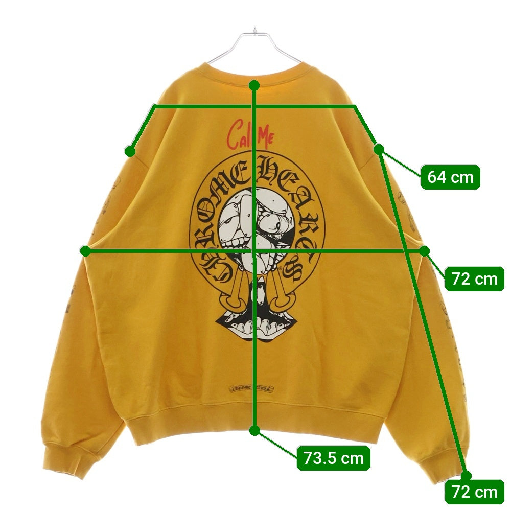 CHROME HEARTS(クロムハーツ) PPO mustard HD SWT MATTY BOY バックプリント クルーネックスウェットトレーナー マスタード
