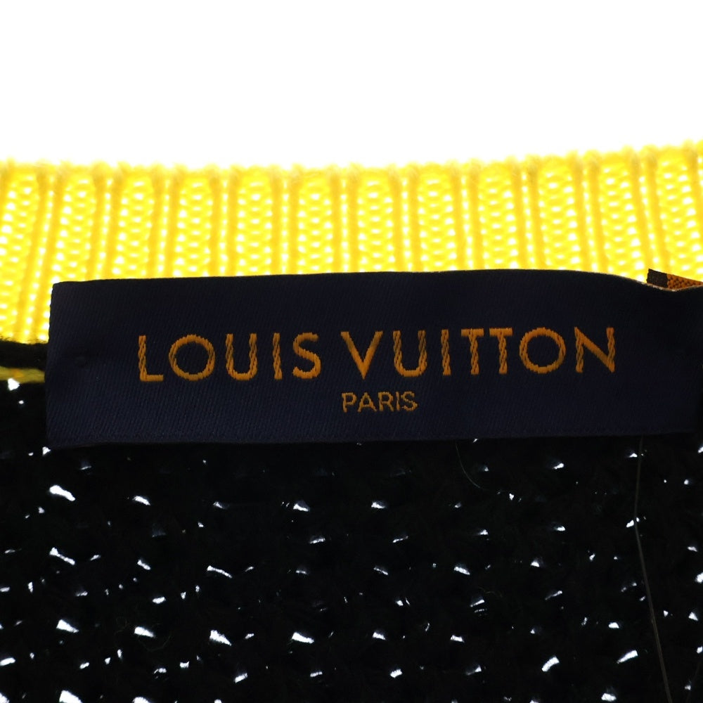 LOUIS VUITTON(ルイヴィトン) 22SS LVインタルシアフットボールニットトレーナー セーター RM221 YQL HMN86W ブラック/イエロー