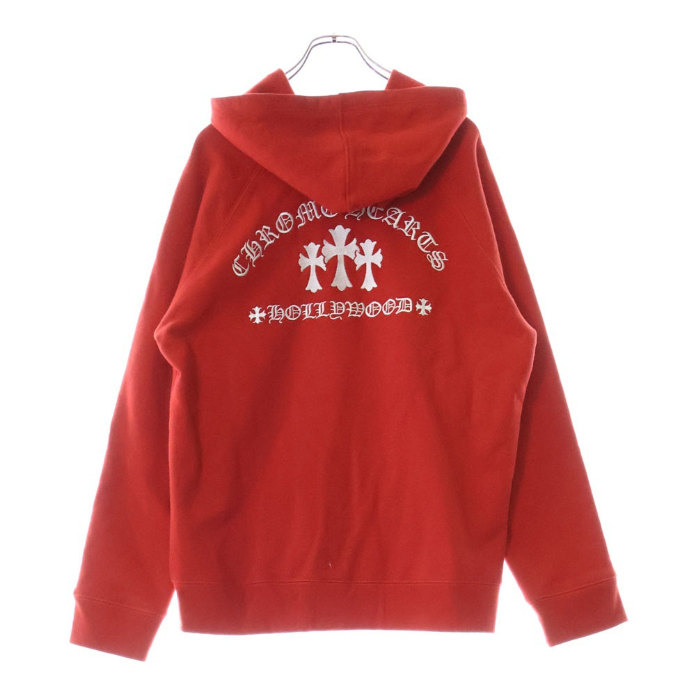 CHROME HEARTS(クロムハーツ) SAILIN ON ZIP HD セメタリークロス刺繍ジップアップパーカー レッド