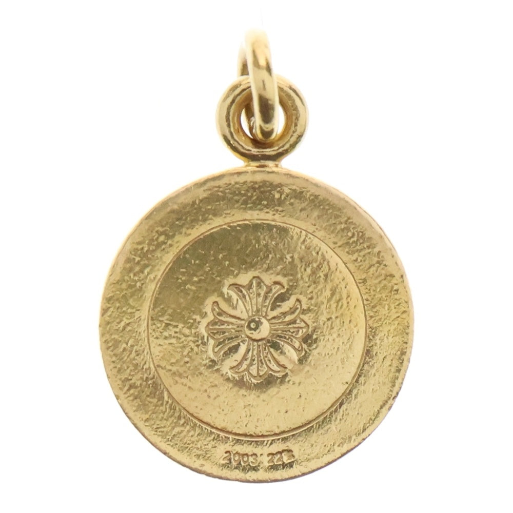 CHROME HEARTS(クロムハーツ) 22K CHRM ANGL MDL P/DIA エンジェルメダル PAVEダイヤ ペンダントトップ ゴールド