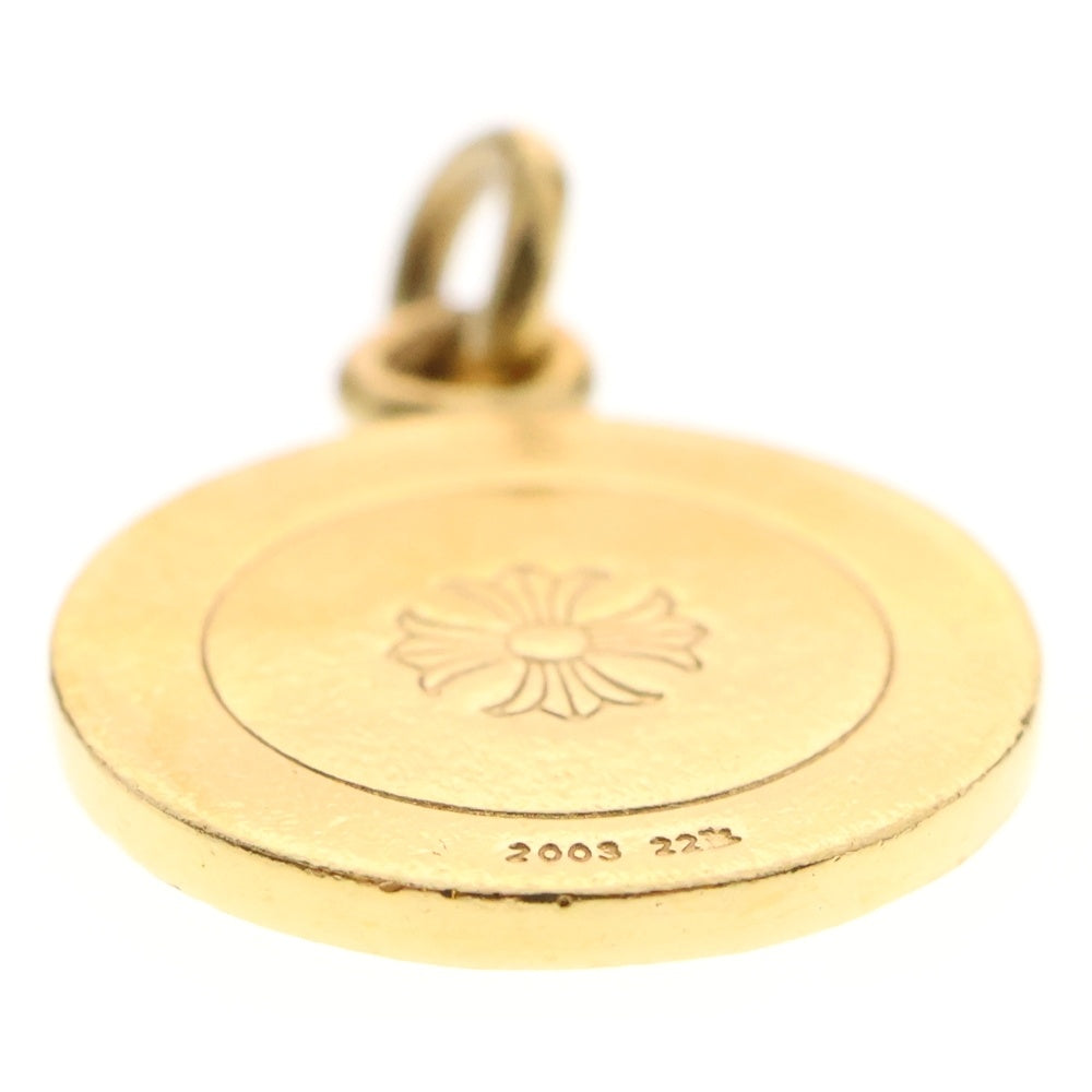 CHROME HEARTS(クロムハーツ) 22K CHRM ANGL MDL P/DIA エンジェルメダル PAVEダイヤ ペンダントトップ ゴールド