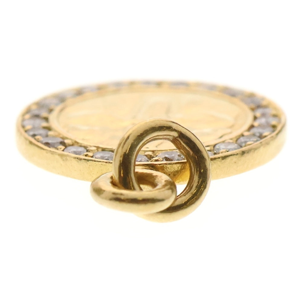 CHROME HEARTS(クロムハーツ) 22K CHRM ANGL MDL P/DIA エンジェルメダル PAVEダイヤ ペンダントトップ ゴールド