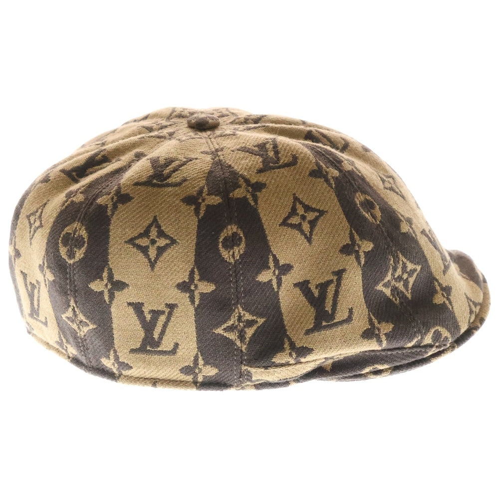LOUIS VUITTON(ルイヴィトン) ×NIGO メイド ストライプ フラット キャップ ウール / ポリアミド MP3265 ブラウン