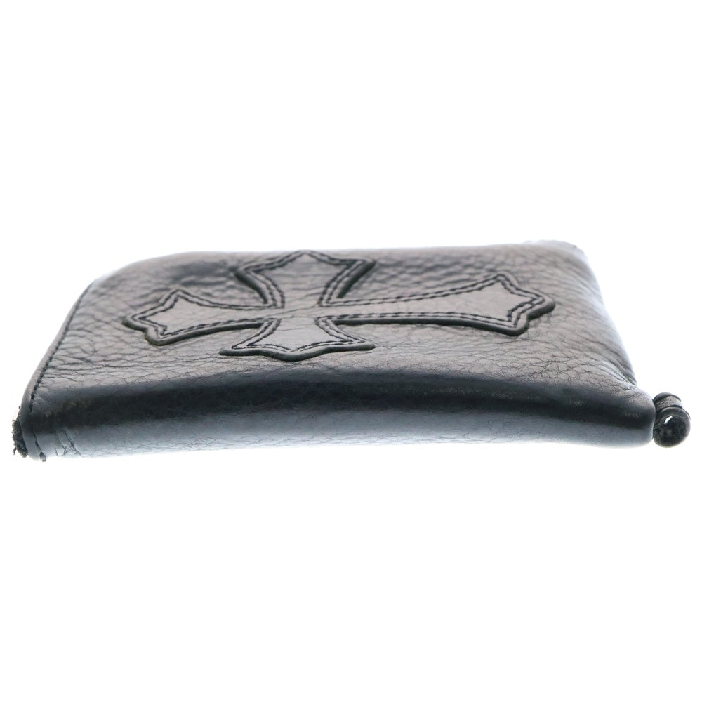 CHROME HEARTS(クロムハーツ) TINY ZIP タイニージップ クロスパッチ付き ダガージップ レザー コンパクトウォレット 財布 ブラック