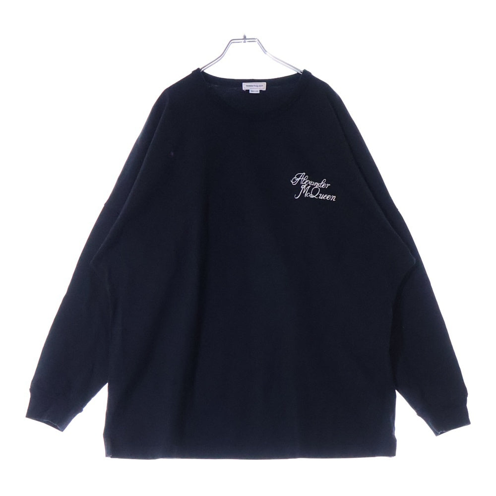 Alexander McQueen(アレキサンダーマックイーン) バックロゴ プリント 長袖シャツ カットソー ブラック QSZ7A