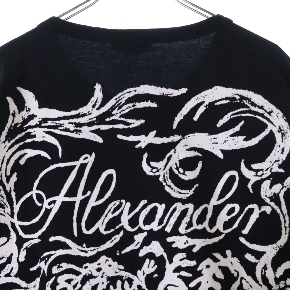 Alexander McQueen(アレキサンダーマックイーン) バックロゴ プリント 長袖シャツ カットソー ブラック QSZ7A
