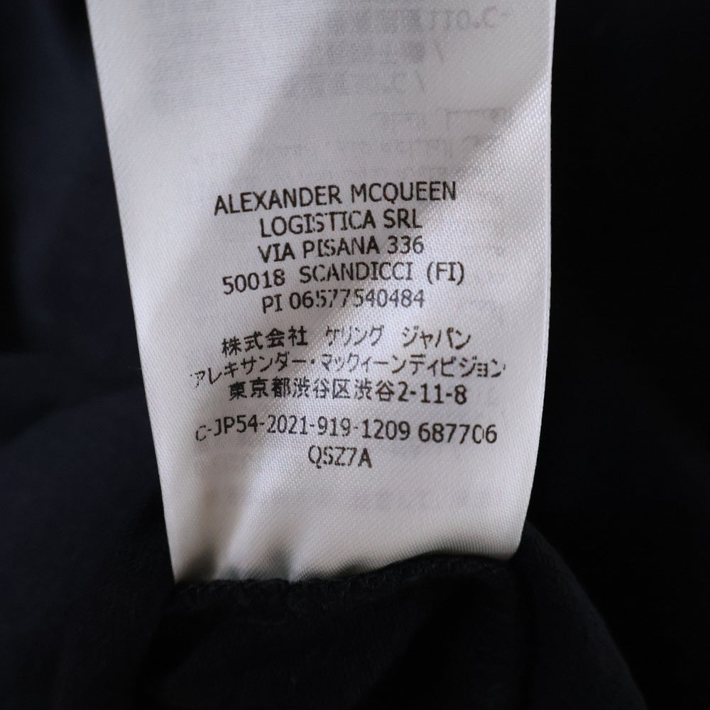 Alexander McQueen(アレキサンダーマックイーン) バックロゴ プリント 長袖シャツ カットソー ブラック QSZ7A