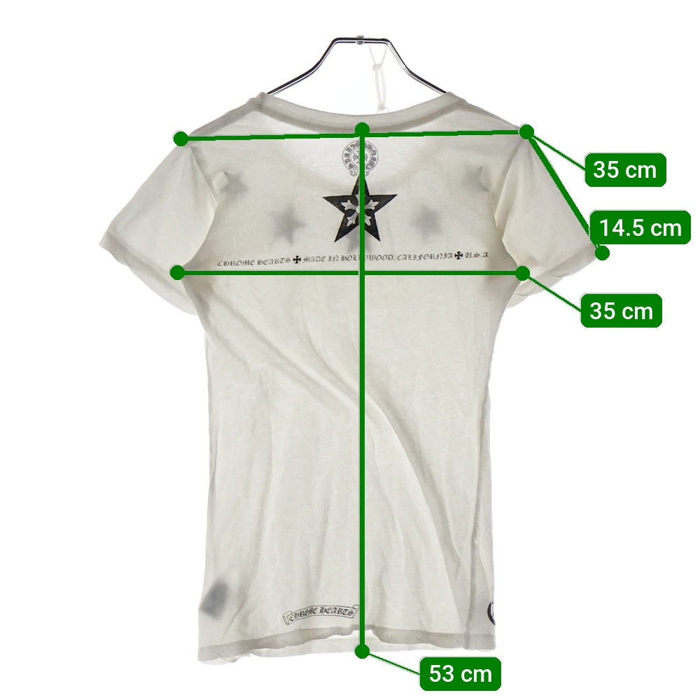 CHROME HEARTS(クロムハーツ) スタープリント バックプリント 半袖Tシャツ カットソー ホワイト
