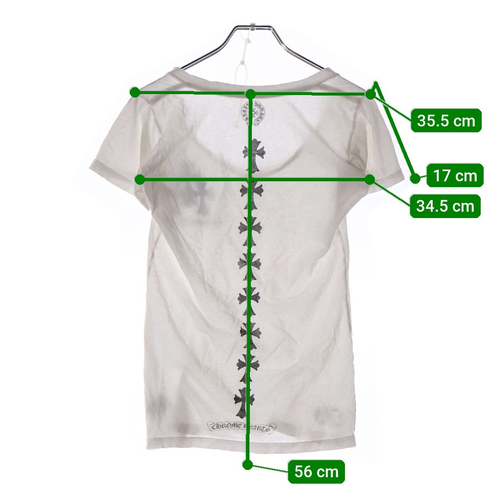 CHROME HEARTS(クロムハーツ) Cemetery Cross Tire Track Tee Vネック セメタリークロストラック半袖Tシャツ ブラック