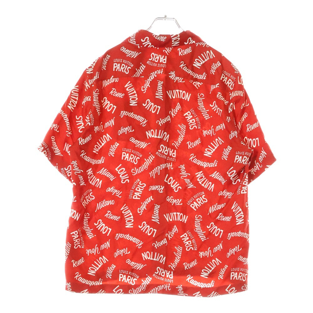 LOUIS VUITTON(ルイヴィトン) 18SS シティーロゴ シルク半袖シャツ レッド RM181M FIO HES22W