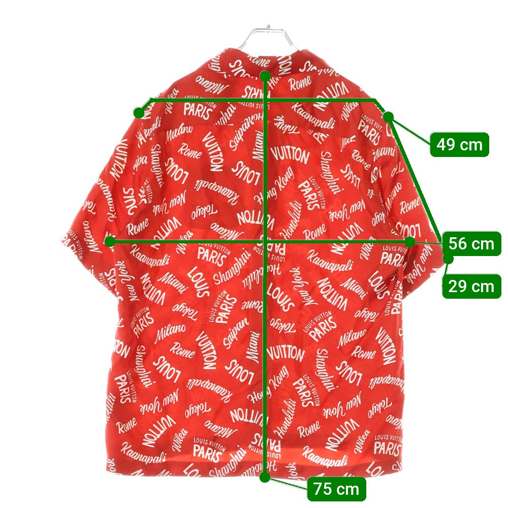 LOUIS VUITTON(ルイヴィトン) 18SS シティーロゴ シルク半袖シャツ レッド RM181M FIO HES22W