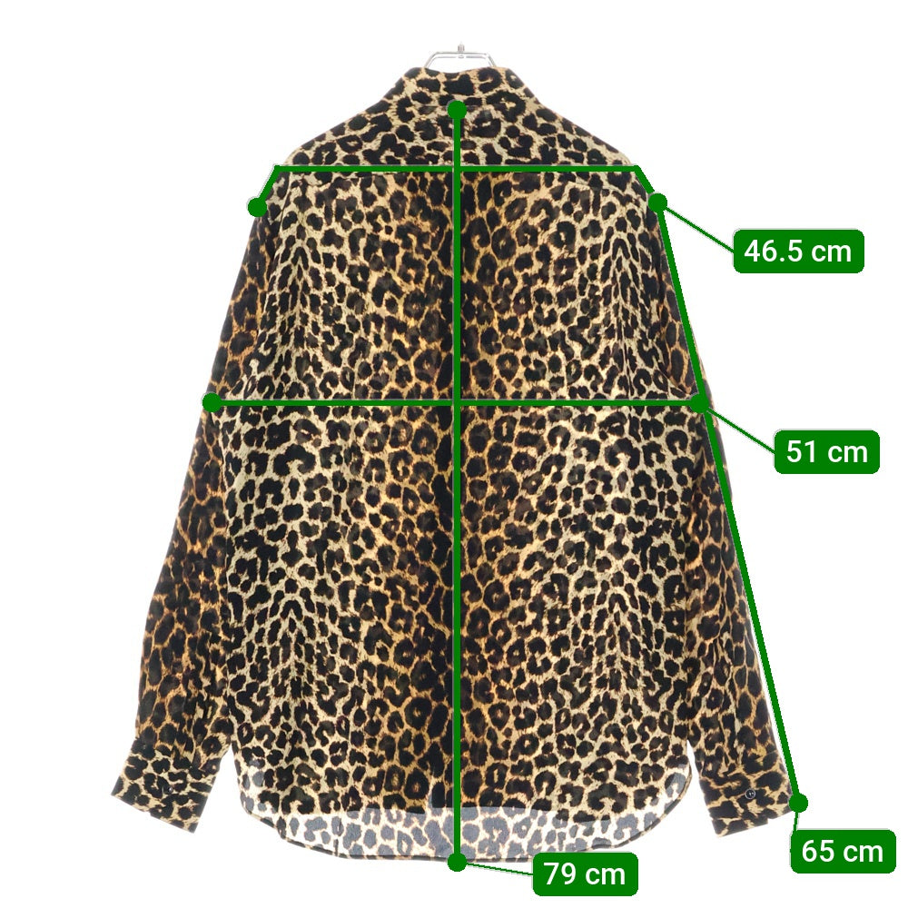 SAINT LAURENT PARIS(サンローランパリ) レオパード シルク 長袖シャツ ブラウン 564172 Y2B09