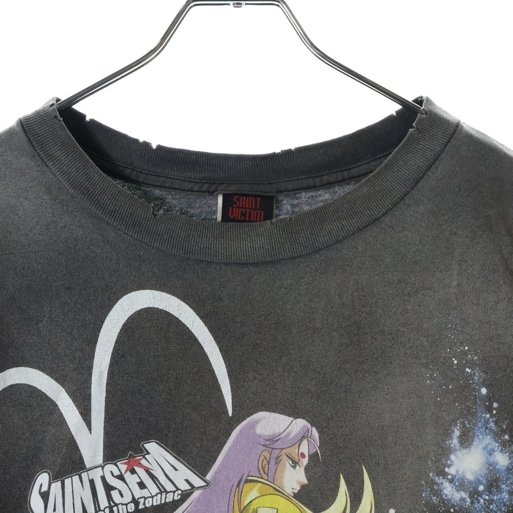 SAINT MICHAEL(セントマイケル) 24SS 聖闘士星矢 S/S TEE フロントプリント クルーネック 半袖Tシャツ グレー SM-YS8-0000-C27