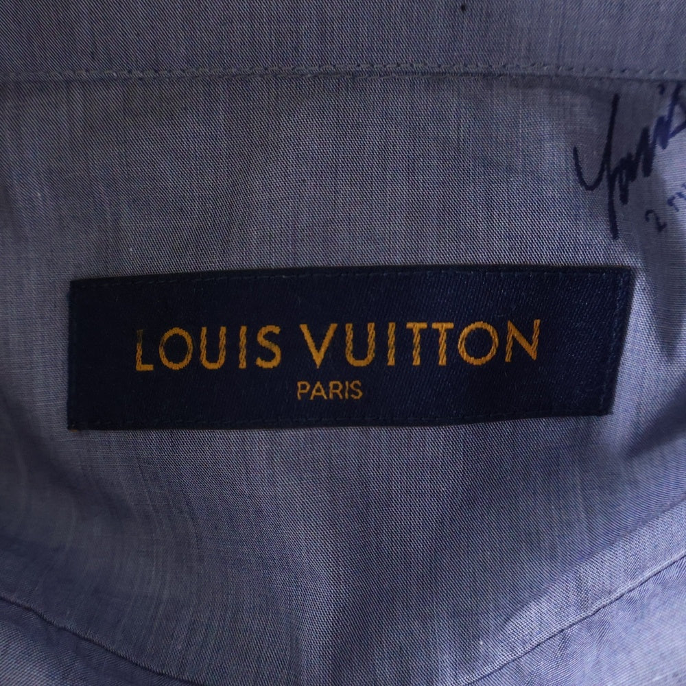 LOUIS VUITTON(ルイヴィトン) レギュラーDNAカラー コットン 長袖シャツ RM202Q XOA HJ41W ブルー